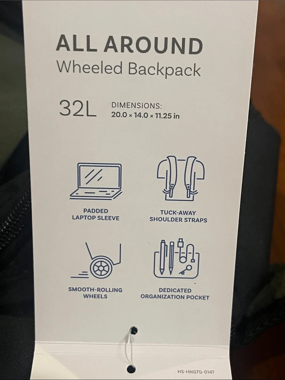 High Sierra All Around Wheeled Backpack new Travel Bag 32L Padded Laptop Sleeve